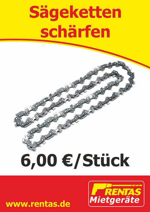 Rentas Mietgerät Schärfservice Sägekette 6,00 € Z002 mieten und leihen